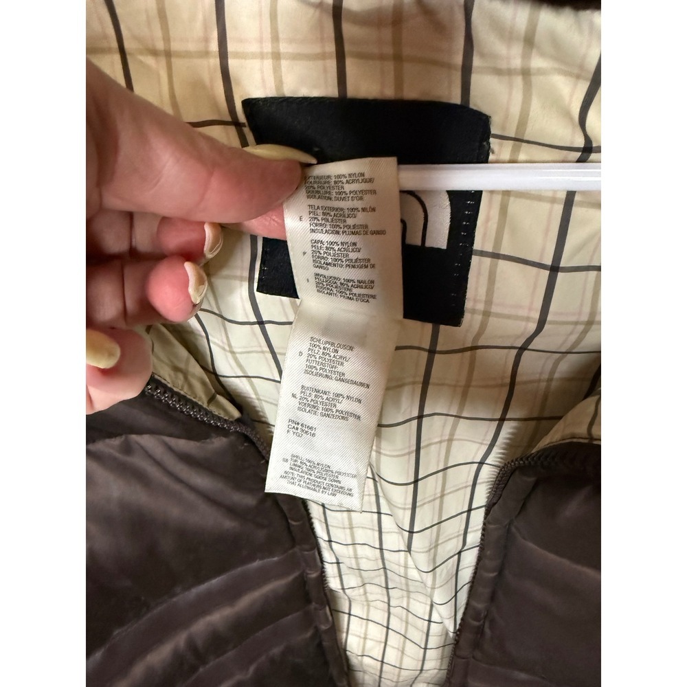 The North Face Women's Size Medium 550 Puffer Jacket Brown Sherling Y2K Coat - Picture 5 of 8